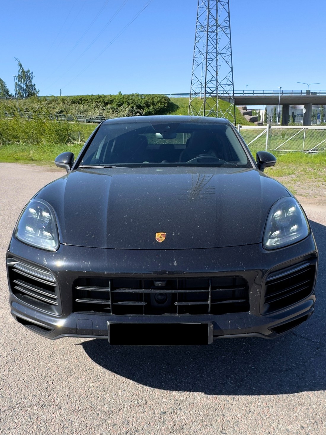 Porsche Cayenne nina enne tööd, putukajäljed ja teesaaste mustal lakil